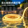 Tiras de luces LED de silicona, bajo voltaje de 24V, impermeables para exteriores, ultrabrillantes, adecuadas para piscinas, acuarios y crear iluminación ambiental para paisajes