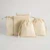 Fornecedor Direto Fabricante Personalizado Bolsa com Cordão de Algodão Bambu Bolsa de Armazenamento à Prova de Poeira Tecido 100% Algodão Bolsa com Cordão de Algodão Armazenamento de Joias
