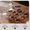 Juego de Té de Cristal, Lujo Ligero para Uso Doméstico, Tetera de Gama Alta para Sala de Estar, Juego Completo para Uso en Oficina, Mesa y Bandeja de Té Kung Fu