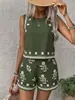 Novo Produto de Verão 2026 Europeu e Americano Transfronteiriço Feminino Estampado Sem Mangas Colete Shorts Conjunto de Duas Peças Casual de Férias