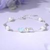 Pulsera original nueva de plata de ley S925 con diseño de mariposa y perlas de mariposa Mori, venta al por mayor