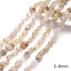 Pulseira de Contas de Pedra Natural de Formato Especial com Furo Reto, Contas Soltas para Pulseira e Colar DIY Feito à Mão, Acessórios de Decoração