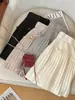 Falda de lana gris para mujer, otoño e invierno, de cintura alta, línea A, estilo ballet, plisada, estilo miu, minifalda deportiva