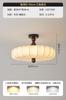 Luminária de teto redonda impressa Diglia francesa, estilo médio antigo, para quarto e sala de estar, retrô, nogueira, luz de espectro completo, proteção para os olhos