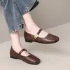 Zapatos Mary Jane franceses de punta cuadrada y suela blanda para mujer, nuevo estilo otoño 2026, zapatos dulces de boca poco profunda para combinar con faldas, adecuados para madres