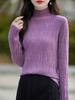 Nuevo Top de Punto Plisado Fino de Manga Larga con Cuello Redondo para Mujer, Capa Base Otoño e Invierno 2025, Comercio Exterior para Mujer