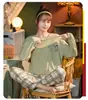 Pijama nuevo de manga larga para primavera y otoño, pijama casual para mujer, estilo coreano, conjunto de ropa para el hogar para mujer