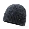 Gorro de chenilla cálido con forro polar de invierno para hombre y mujer, Gorro para exteriores, Gorro transfronterizo, Gorro de lana tejido con protección para el cuello