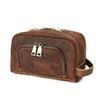 Bolso de Mano de Cuero Genuino de Alta Calidad de Amazon, Bolso de Almacenamiento Multifuncional, Bolsa Portátil para Productos de Cuidado de la Piel y Cosméticos, Neceser para Viajes de Negocios