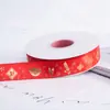 Cinta de Año Nuevo Decoración de Regalo Cinta para Envolver Regalos Felicitaciones Festivas de Año Nuevo Año del Caballo Cinta Estampada en Oro Festival de Primavera Cinta Roja
