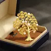 Broche de Árvore da Fortuna Exquisito de Luxo Leve Versátil Broche de Árvore de Pinheiro Verde Amarelo Sempre-Viva Broche de Pérola