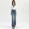 Pantalones vaqueros Micro La Vintage azules para mujer, de otoño e invierno, de cintura alta, ajustados, con diseño de herradura, pantalones elásticos pequeños.