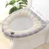 Cojín grueso de felpa para asiento de inodoro, cálido y portátil para otoño e invierno, adecuado para todas las estaciones, funda lavable para asiento de inodoro