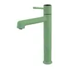 Grifo blanco leche baño gabinete de baño lavabo caliente y frío giratorio doméstico simple grifo de encimera de cobre