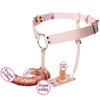 Jiuai Masturbação Feminina Roupa de Exterior Calças de Couro Pênis de Silicone com Formato Especial Dildo de Carne Macia Adulto Lésbica