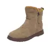 Nueva Colección Primavera/Otoño 2026: Zapatos Planos de Moda para Mujer con Punta Redonda, Boca Baja, Forro de Felpa para Calidez, Suela Plana, Duraderos, Antideslizantes y con Cremallera Lateral