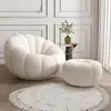 Sofá Preguiçoso Cadeira Abóbora Individual Creme Rede Saco de Feijão Sala de Estar Quarto Apartamento Pequeno Varanda Tatami