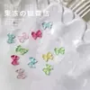 Lazo de cinta de hielo rojo de Internet, joyería para uñas, pajarita de color gelatina, decoración de uñas, accesorios de joyería hechos a mano DIY