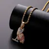 Colgante de Búho Europeo y Americano Ins Popular de Venta Completa de Circonita Colorido Hip-Hop Accesorio de Collar Halloween