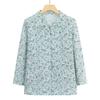 Camisa de algodón de verano para mujeres de mediana edad y mayores, camisa de manga tres cuartos de abuela, camisa de algodón de madre, ropa de anciana