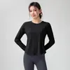 Top Deportivo Holgado de Secado Rápido para Mujer 2025 Nueva Ropa de Yoga Camiseta de Manga Larga Transpirable Aspecto Adelgazante Ropa para Correr Fitness