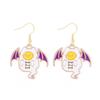 Aretes de serie de Halloween al por mayor del fabricante, aterradores y divertidos, fantasma, murciélago, araña, aretes de calavera
