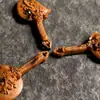 Madeira de Jujuba Natural Atingida por Raio Escultura Machado de Cinco Trovões Pingente Acessório Ornamento para Pendurar Joia Taoísta DIY Colar Artesanal Pingente de Bolsa