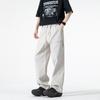 Pantalones de Trabajo Anchos Estilo Americano, Casual Retro para Hombre Primavera y Otoño Nuevos Holgados de Moda Lavado Street Pantalones Rectos, Pantalones Largos para Verano