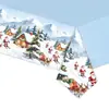 Mantel de Copo de Nieve Transfronterizo Decoración de Fiesta Decoración Navideña Suministros para las Fiestas Árbol de Navidad Mantel de Plástico Impermeable Lindo