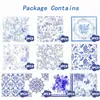 20 Piezas Servilletas Elegantes de Decoupage Floral Azul y Blanco - 10 Diseños Únicos Chinos, Servilletas de Papel Desplegadas de 13 Pulgadas para Manualidades DIY, Fiestas de Cumpleaños y Decoración del Hogar, Patrones Florales Variados, Servilletas para Fiestas | Servilletas con Patrón Floral | Servilletas de Papel Decorativas
