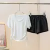 Traje deportivo para mujer, verano, nuevo, para bádminton, seda de hielo, running, fitness, de manga corta, secado rápido, fino, para correr por la mañana, traje de yoga