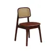 Silla Camman de Madera Maciza Directa de Fábrica Madera de Caucho Ratán Respaldo Tejido Silla de Comedor Vintage Silla de Café para Restaurante Francés B&B