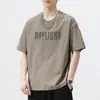 Camiseta de Manga Corta para Hombre Verano 2025 Nuevo Estilo Manga Media para Hombre Ins Tendencia Holgada Deportiva Casual Tops Moda para Hombre