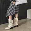 Botas de moda para mujer 2026 verano nuevas, de tacón alto grueso y punta cuadrada, de media caña, botas de moda geniales y elegantes, con diseño desmontable