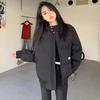 Chamarra acolchada de algodón a prueba de frío con cuello alto transfronterizo para mujer, nueva para el invierno 2024, color sólido, combinable con todo, estilo neutro, holgada, cálida, gruesa, a la moda