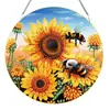Pintura de Diamantes 5D Espejo Cruzado Nuevo Material Acrílico Diamante de Cristal de una Sola Cara Placa de Puerta Girasol Abeja Fábrica Recto