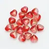 Colgante de cristal liso con forma de corazón y agujero mediano de 8 mm para accesorios de joyería DIY, pendientes, accesorios para collares, contraste degradado