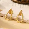 Pendientes de Aro Geométricos Espirales Estilo Retro Europeos y Americanos Nuevos para Mujer, Pendientes de Acero Inoxidable Estilo Metálico Exagerado Que No Se Desvanecen