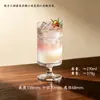 Copo de Vidro Transparente com Textura de Madeira de Alto Valor para Chá de Frutas Água com Gás Taça de Coquetel Taça Alta para Suco de Frutas Doméstico