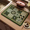 Alfombrilla Absorbente de Tierra de Diatomeas, Alfombrilla Aislante de Azulejo Estilo Americano, Alfombrilla Resistente a la Suciedad de Secado Rápido para Cafetera, Alfombrilla Escurridora para Encimera de Cocina del Hogar