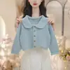Suéter Superior para Niña Otoño/Invierno 2026 Estilo Coreano Cardigan Elegante de Punto Calado Abrigo para Niña Envío Directo Transfronterizo