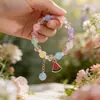 Pulseira Princesa Fofa Cor de Doce para Melhores Amigas, Pulseiras de Contas para Crianças, Doce e Sofisticada, Bijuterias Versáteis para Barracas