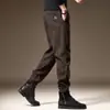 Pantalones Casuales para Hombre, Pantalones Versátiles Forrados de Polar, Corte Holgado, Marca de Moda, Pantalones Harem Modernos para Otoño e Invierno