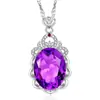 Collar Colgante de Amatista Imitación de Shake Tone Taobao Express Lujo Moda Conjunto Completo de Diamantes Grupo Diamante Ovalado Colgante Morado