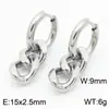 Pendientes de Acero Inoxidable 304 Cadena Cubana con Borlas Joyería Chapado en Oro de 18K Clip para Oreja Pendientes Unisex