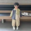 Camisas para Niños Colección Primavera 2026 Nuevo Elegante y Genial Conjunto de Tres Piezas para Niños, Ropa de Pana para Bebés en Primavera y Otoño