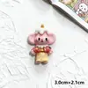 Elefante de Orejas Grandes de Dibujos Animados Brillante DIY Pequeños Accesorios de Resina Llavero Funda de Teléfono Móvil Accesorios para el Cabello