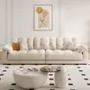 Sofá de Tela de Cuero con Forma de Pata de Gato Simple Lujo Ligero Alquiler Fila Recta Sofá Nube Hogar Apartamento Pequeño