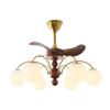 [Estrictamente Seleccionado] Lámpara de Araña Americana para Sala de Estar Lámpara Moderna para Dormitorio Nuevo Ventilador Integrado Estilo Mid-Antiguo Espectro Completo Lámpara de Protección Ocular