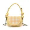Bolsa Infantil 2025 Nuevo Estilo Coreano Dulce Cuadros Mini Bolso Silla Moda Bolso de Mano para Niña Cruzado Bolso para Lipstick
